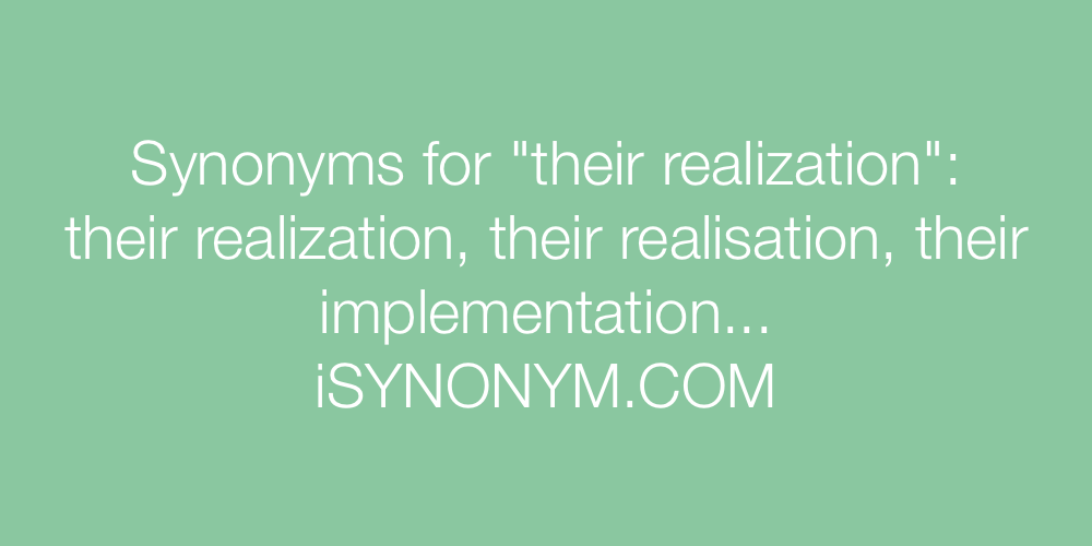 Synonyms their realization
