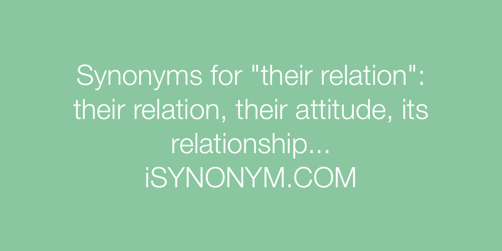 Synonyms their relation