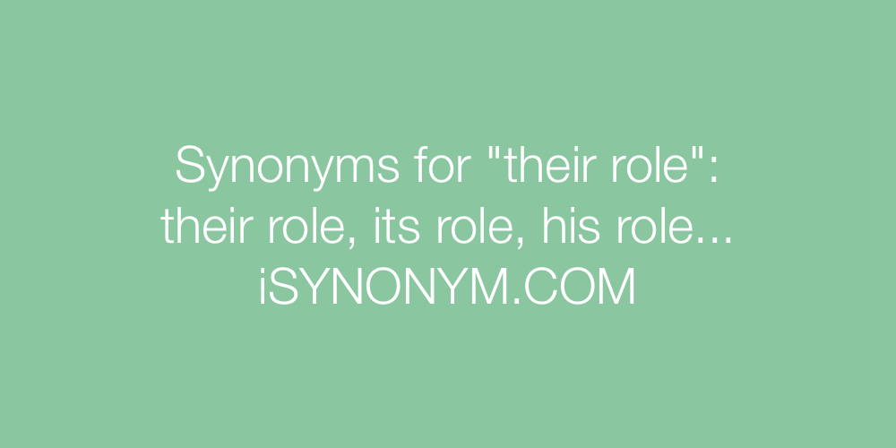 Synonyms their role