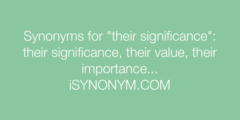 Synonyms their significance