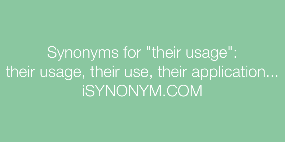 Synonyms their usage