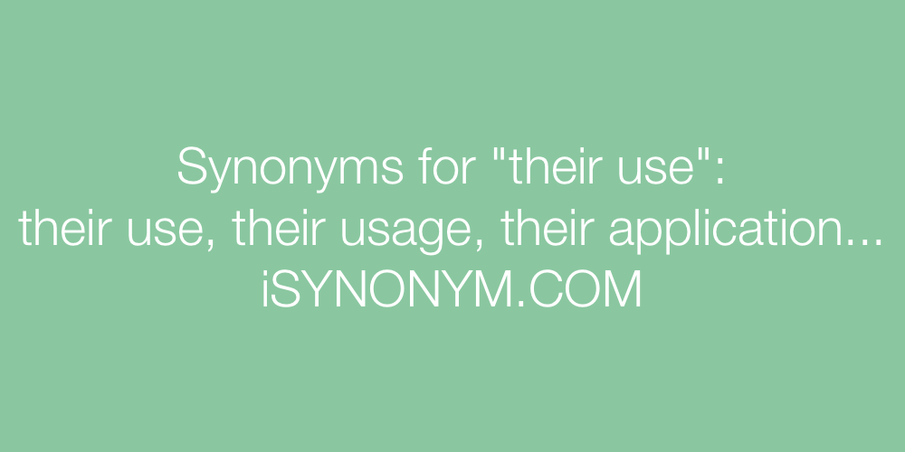 Synonyms their use