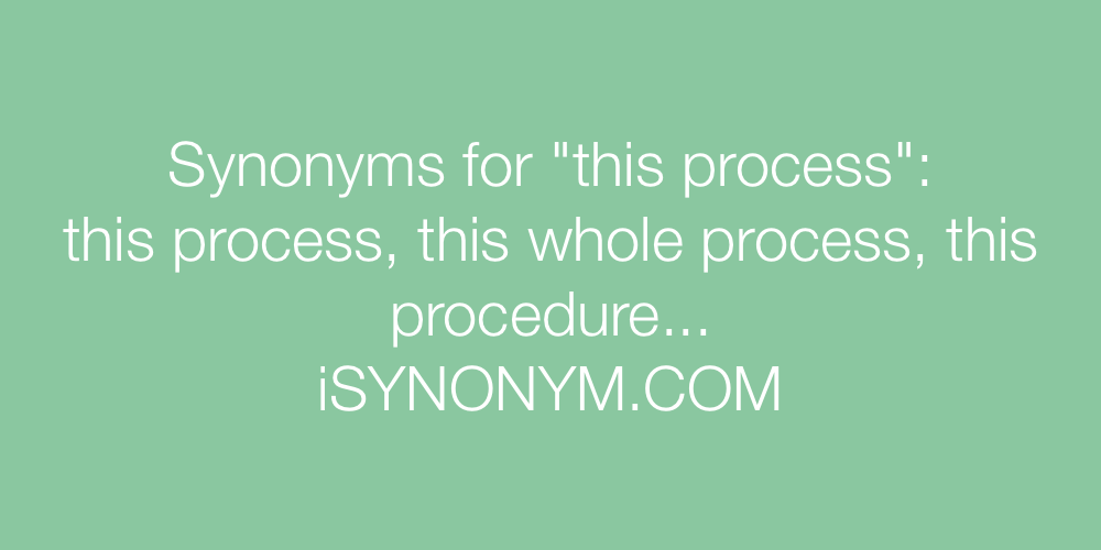 Synonyms this process