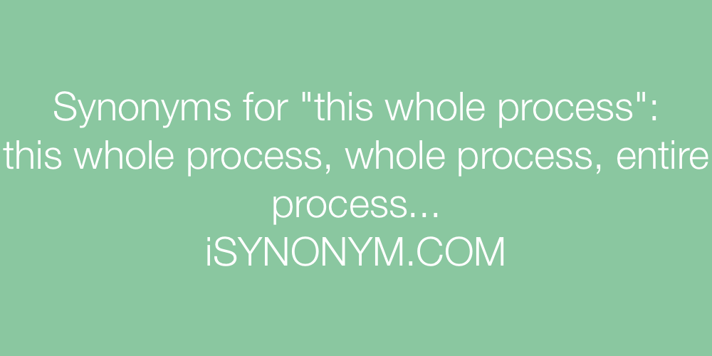 Synonyms this whole process