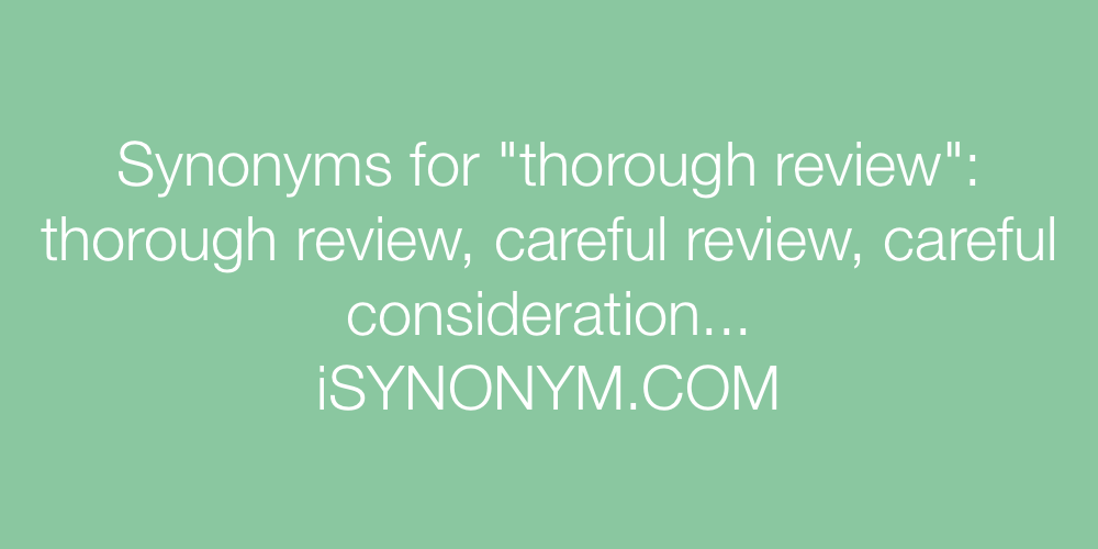 Synonyms thorough review