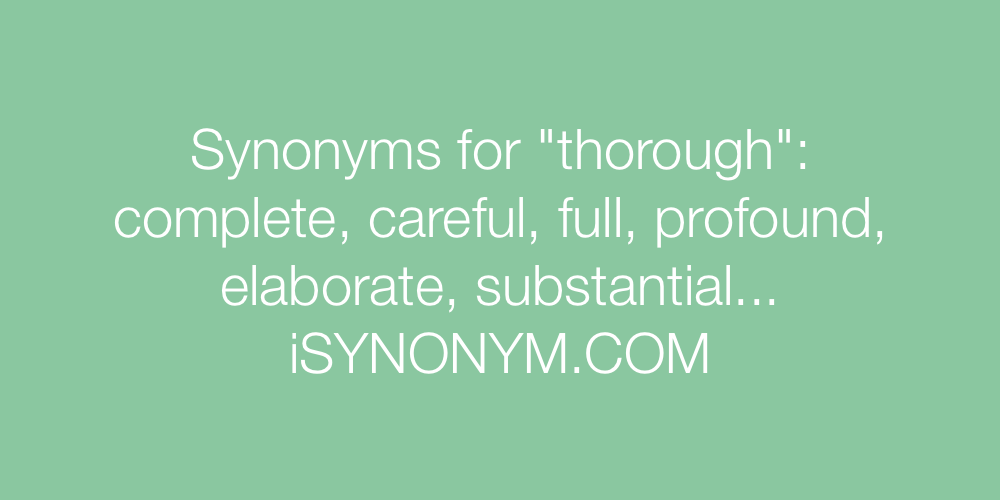 Synonyms thorough
