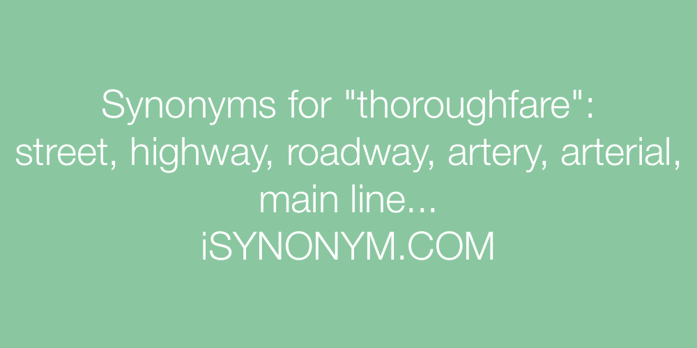 Synonyms thoroughfare