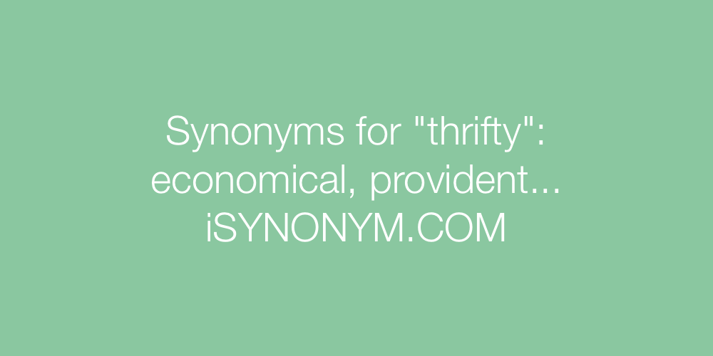 Synonyms thrifty