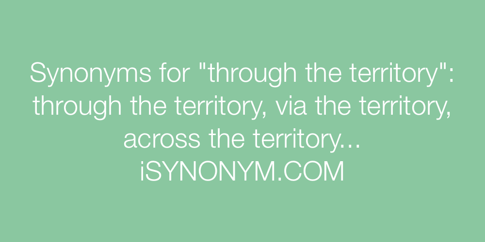 Synonyms through the territory