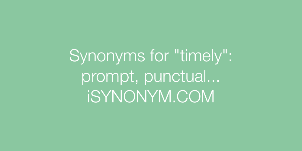 Synonyms timely