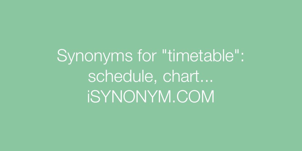 Synonyms timetable