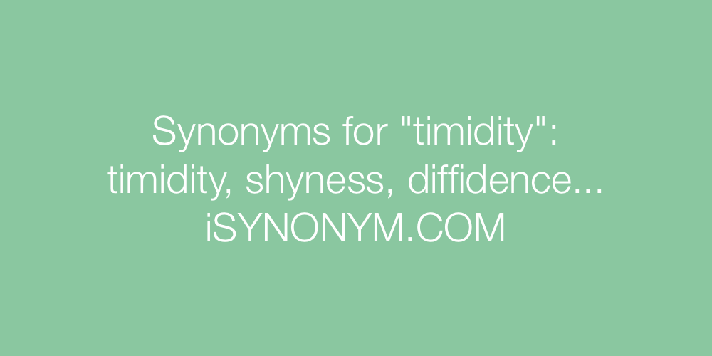 Synonyms timidity