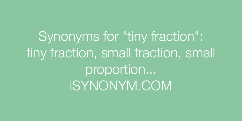 Synonyms tiny fraction