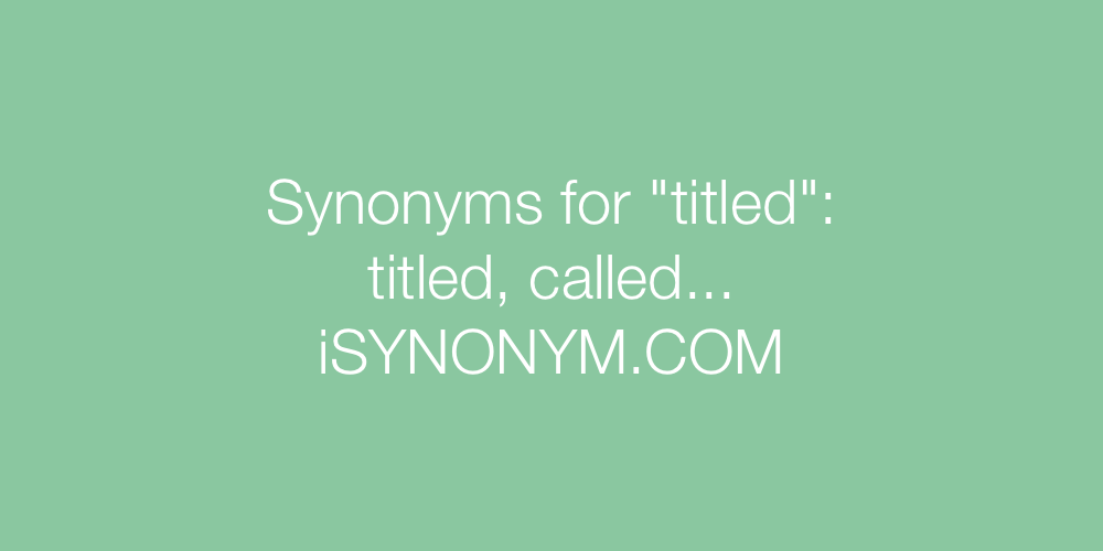 Synonyms titled
