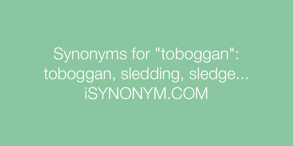Synonyms toboggan