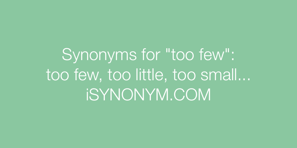 Synonyms too few