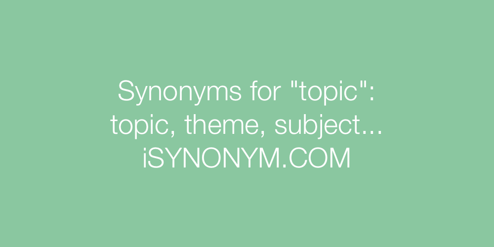 Synonyms topic