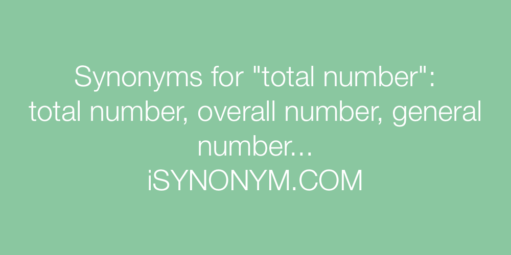 Synonyms total number