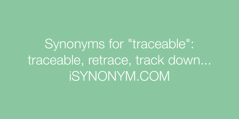 Synonyms traceable