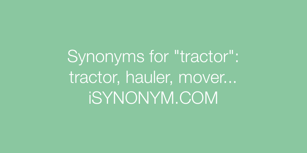Synonyms tractor