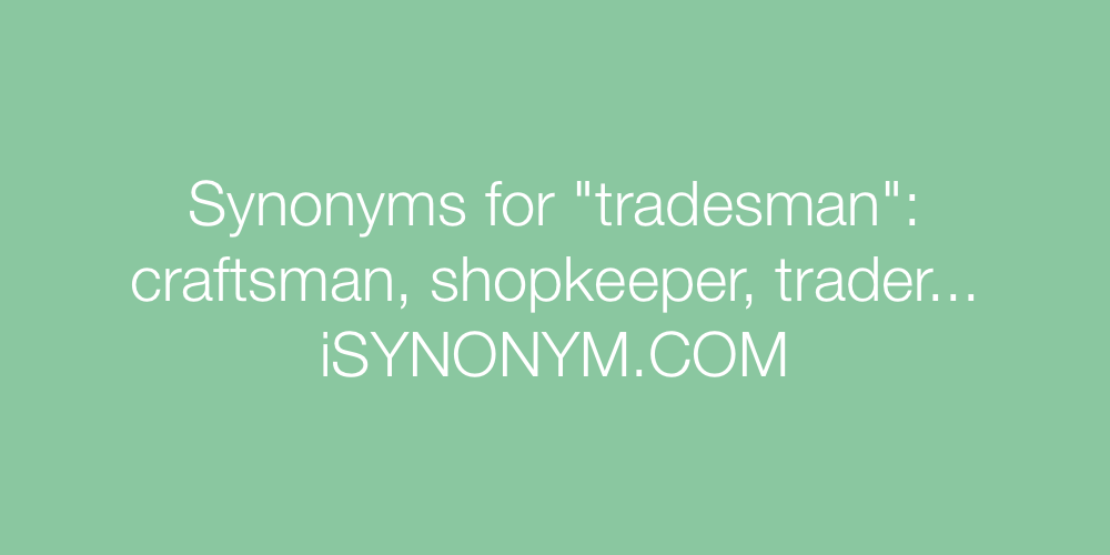 Synonyms tradesman