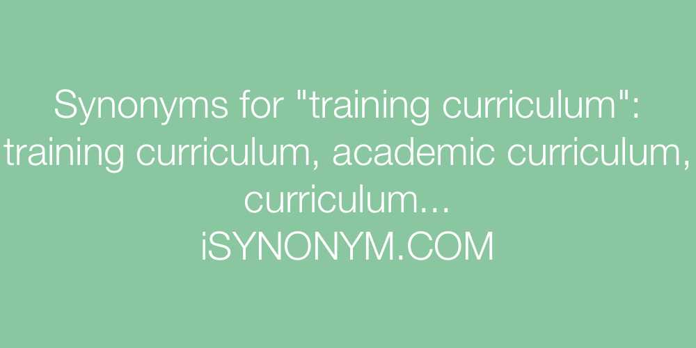 Synonyms training curriculum