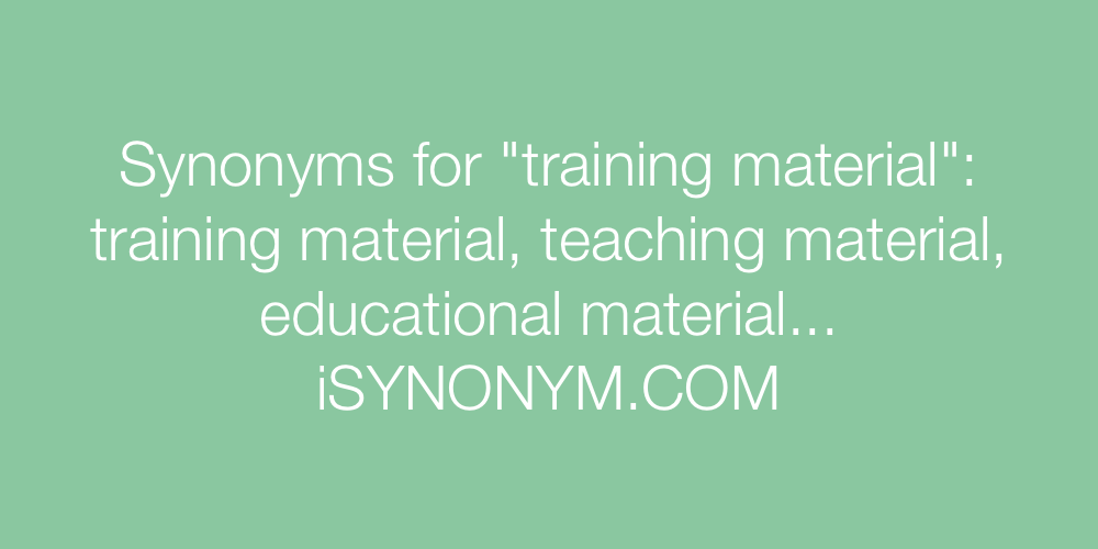 Synonyms training material