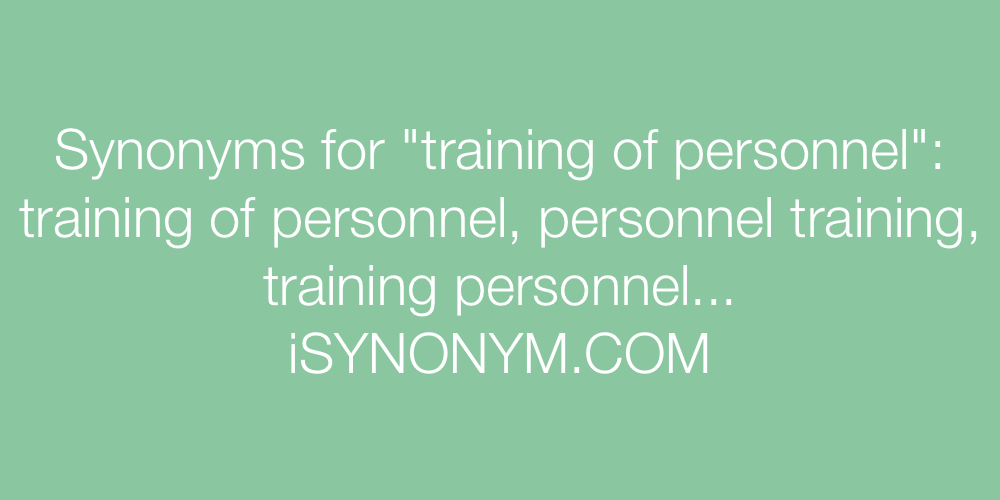 Synonyms training of personnel