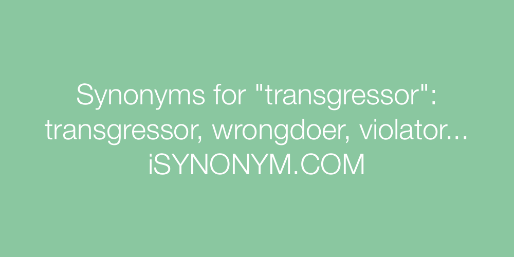 Synonyms transgressor