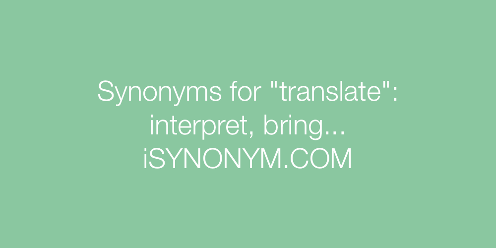 Synonyms translate