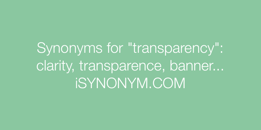 Synonyms transparency