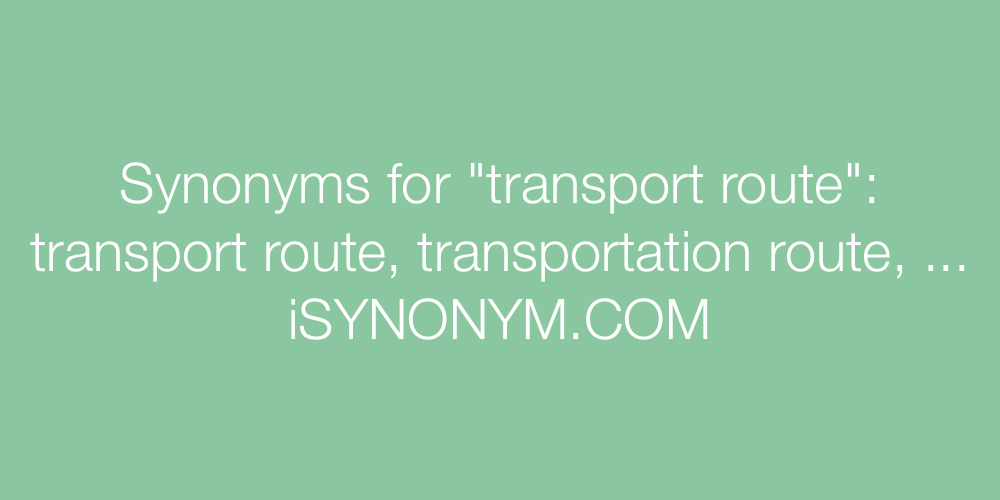 Synonyms transport route