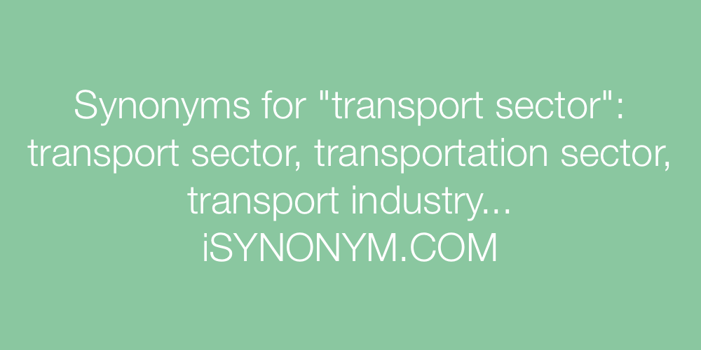 Synonyms transport sector