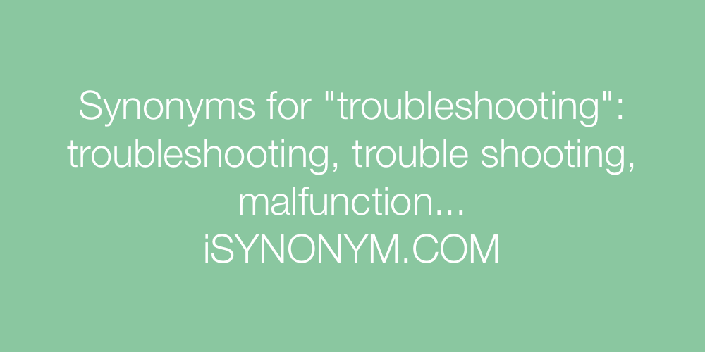 Synonyms troubleshooting
