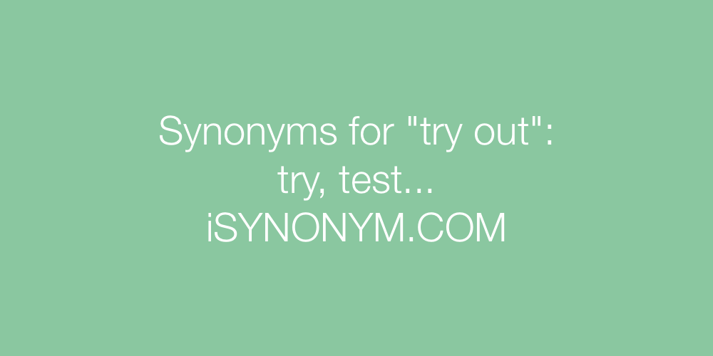 Synonyms try out