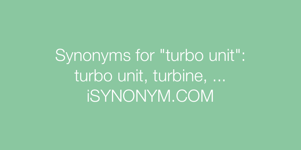 Synonyms turbo unit