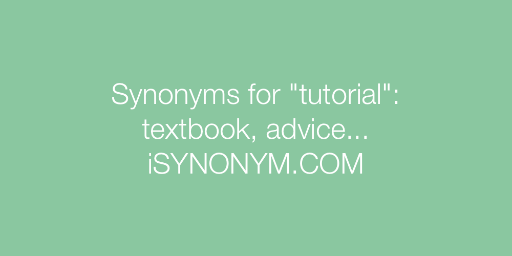 Synonyms tutorial