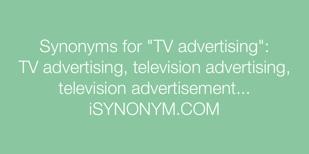 Synonyms TV advertising