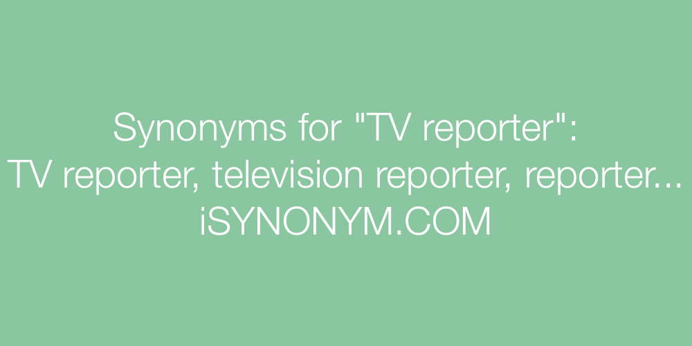 Synonyms TV reporter