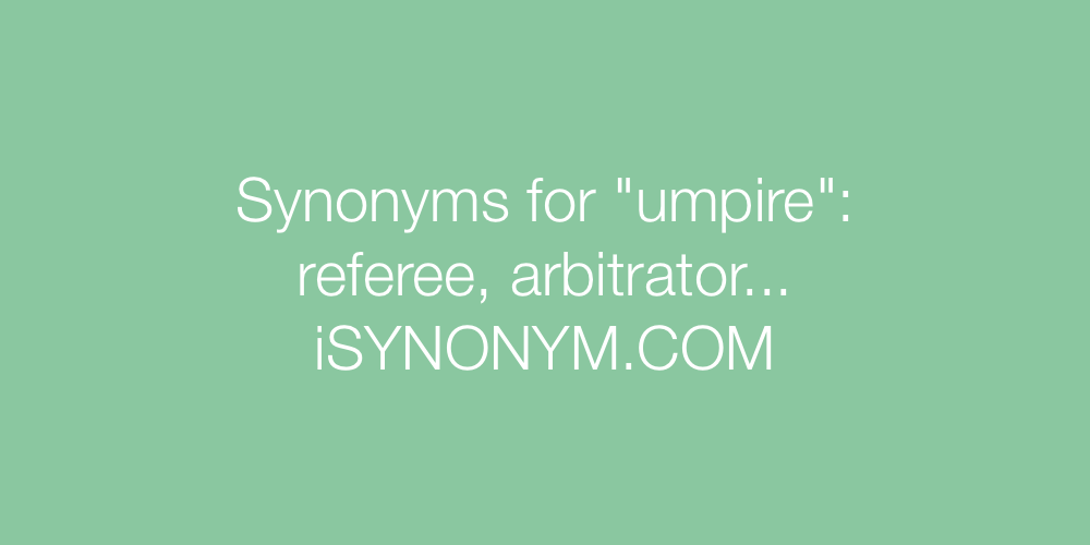 Synonyms umpire