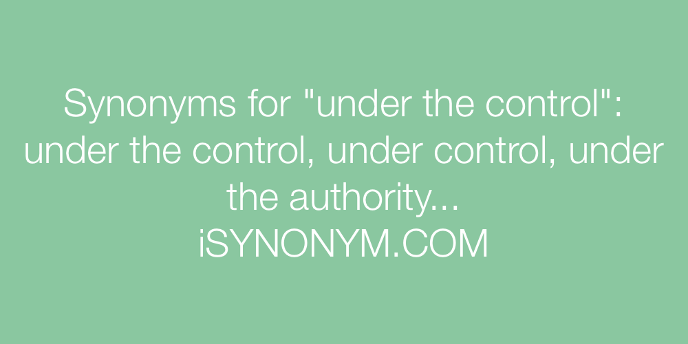 Synonyms under the control