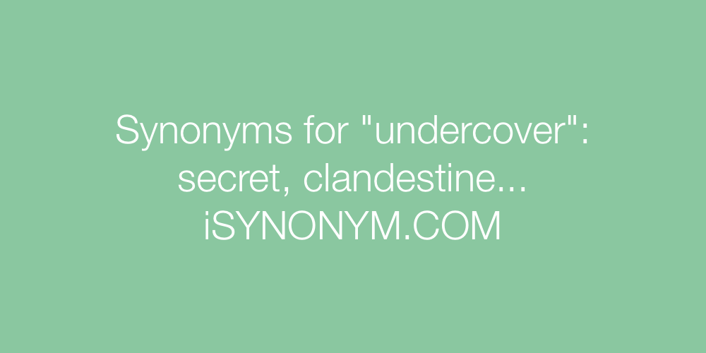 Synonyms undercover