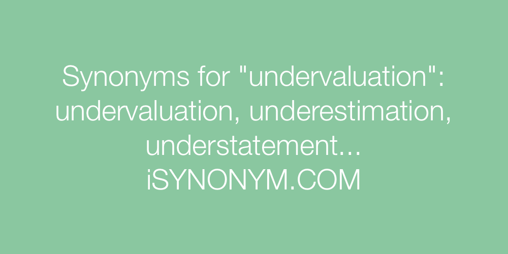 Synonyms undervaluation