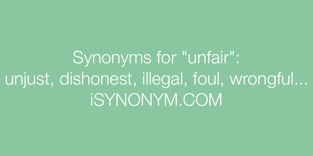 Synonyms unfair
