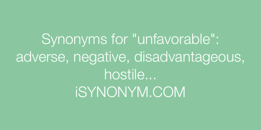 Synonyms unfavorable