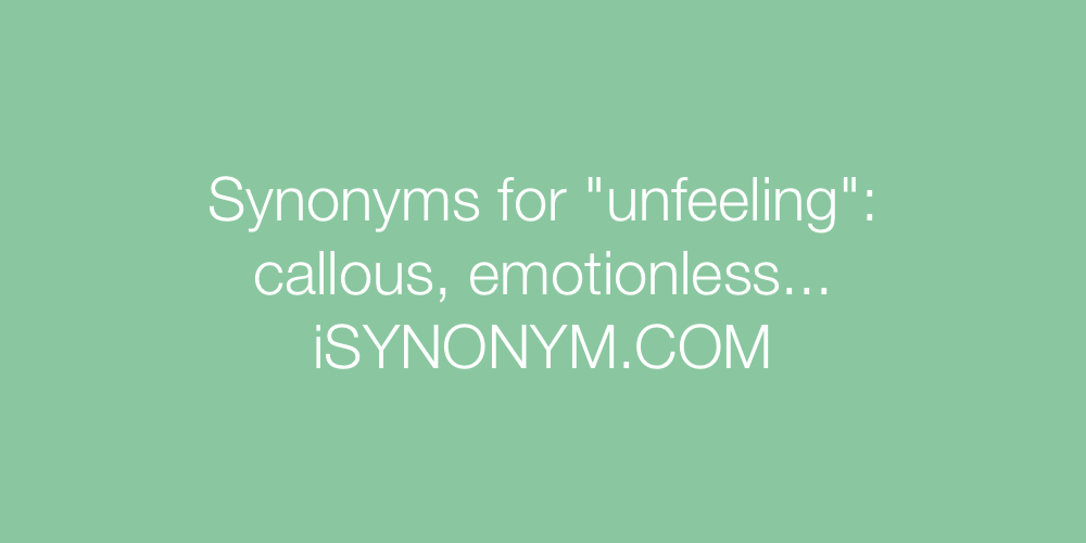 Synonyms unfeeling