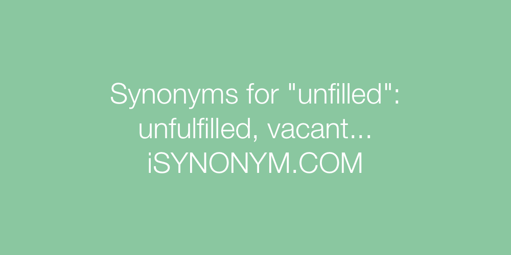Synonyms unfilled