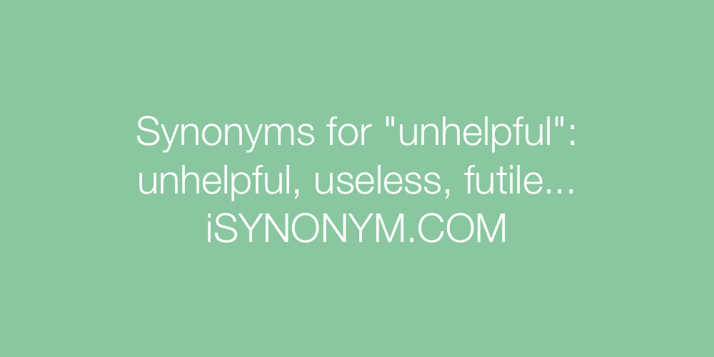 Synonyms unhelpful