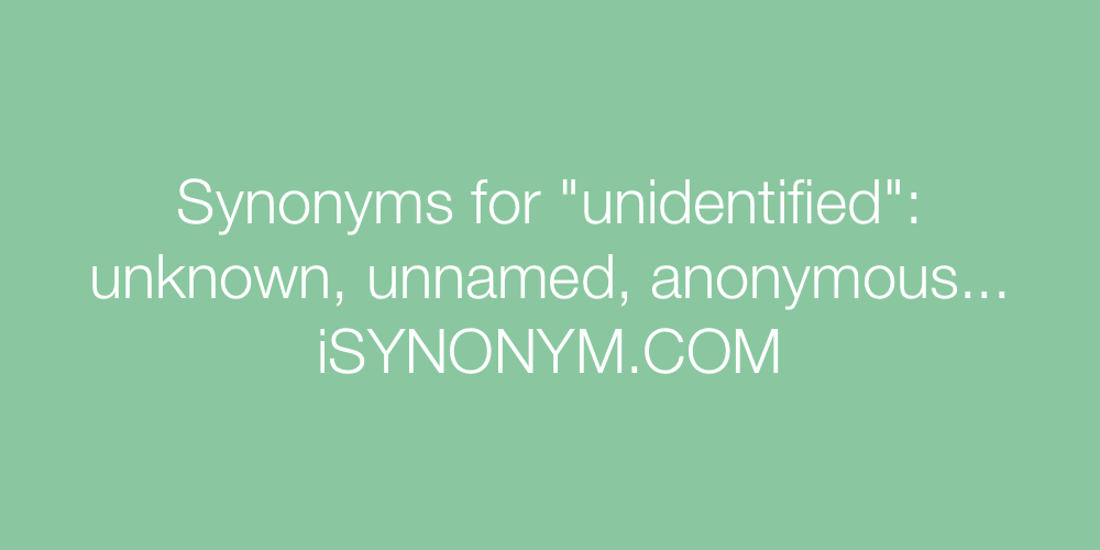 Synonyms unidentified