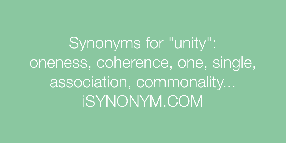 Synonyms unity